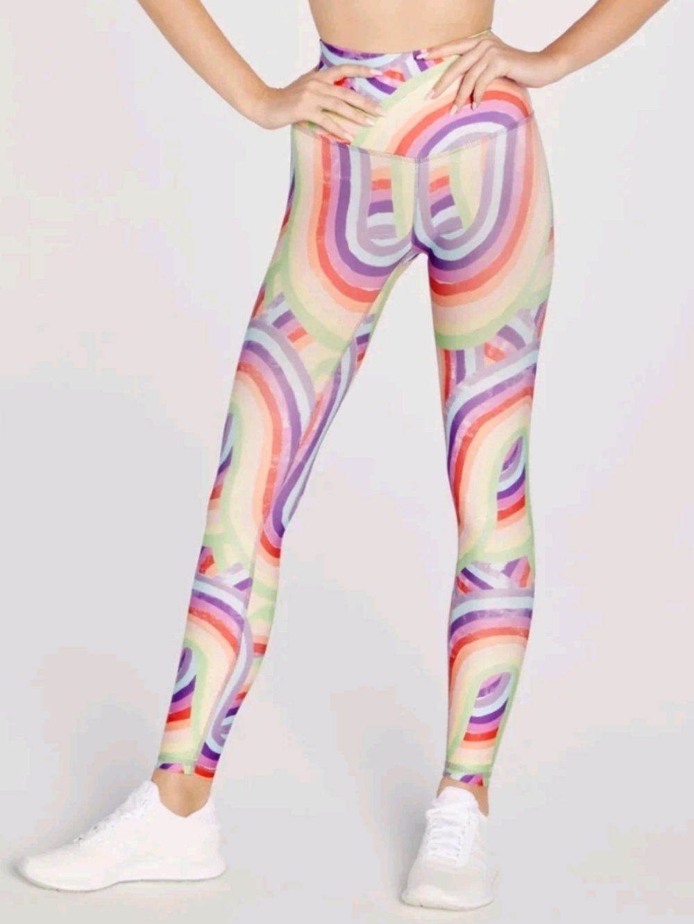 Wildfox Soleil Rainbow 🌈 High-Waist Leggings Pride Festival Yoga New Playful M